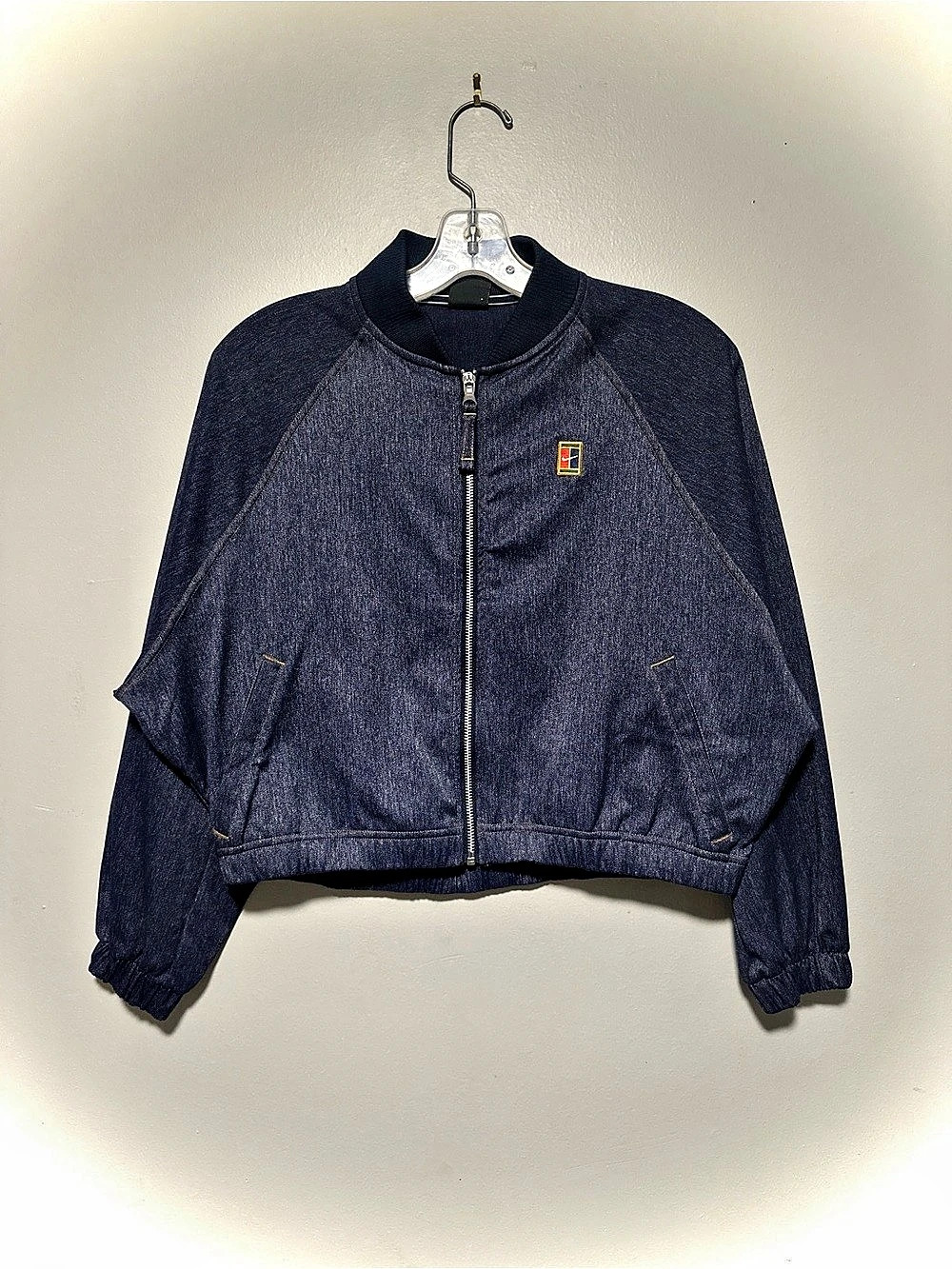 Nike NikeCourt Tennis Heritage Denim Look Warm-Up Jacket Blue
